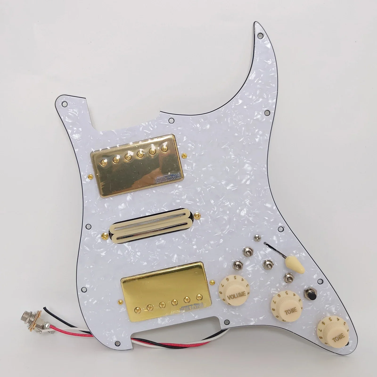 

Guitar Prewired Loaded Pickguard 11 Hole with Coil Splitting HSH Alnico 5 Humbucker Pickups for ST Electric Guitar