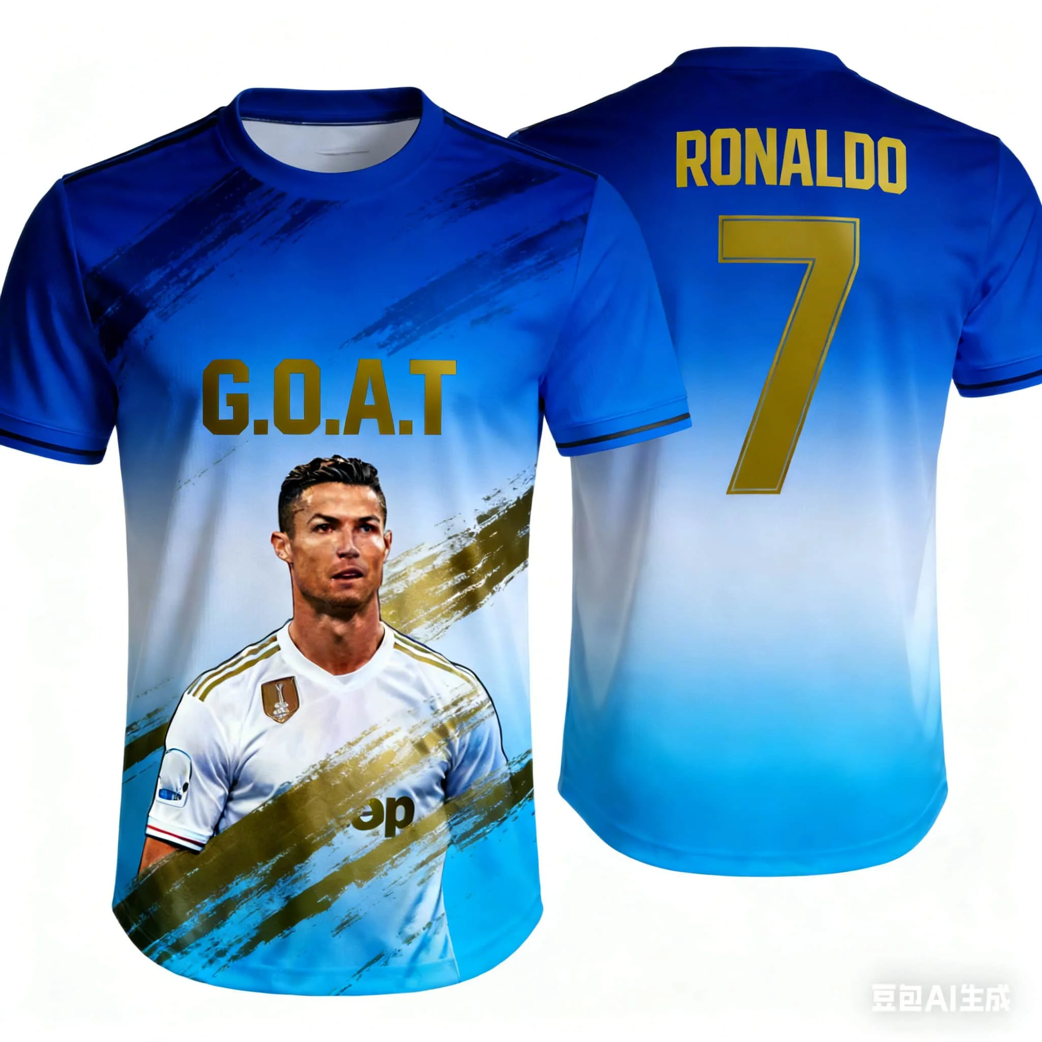 

AI Ronaldo No. 7 Men's Sports T-shirt 3D Printed Football Jersey Quick Dry Autumn Tee for Men Women Children's Clothing