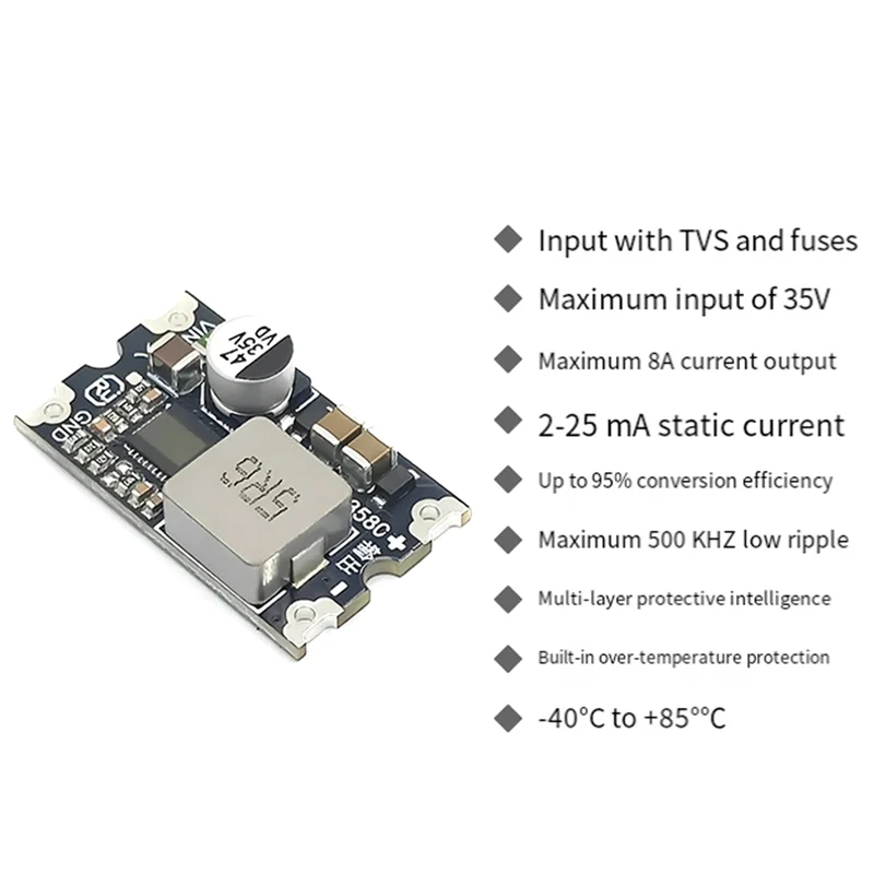 AA08-Step-Down Voltage Module DC-DC 8A Step-Down Chip 5V Buck Converter Module Voltage Regulator