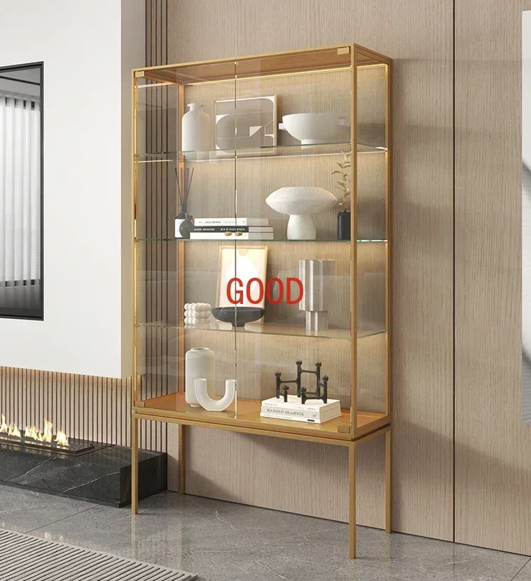 

Ultra-thin glass display cabinet transparent antique boutique tea set