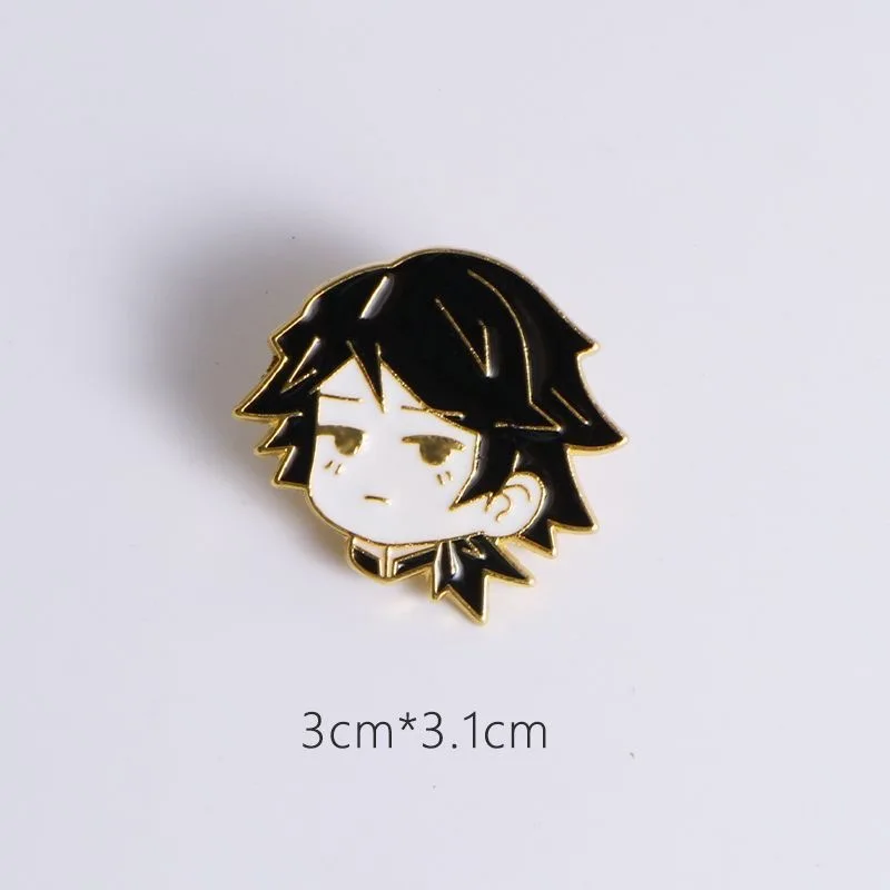 كارتون أنيمي شيطان القاتل تأثيري اكسسوارات الفحم جيرو فراشة النينجا زوجتي شاني المتطوع شارة معدنية قلادة