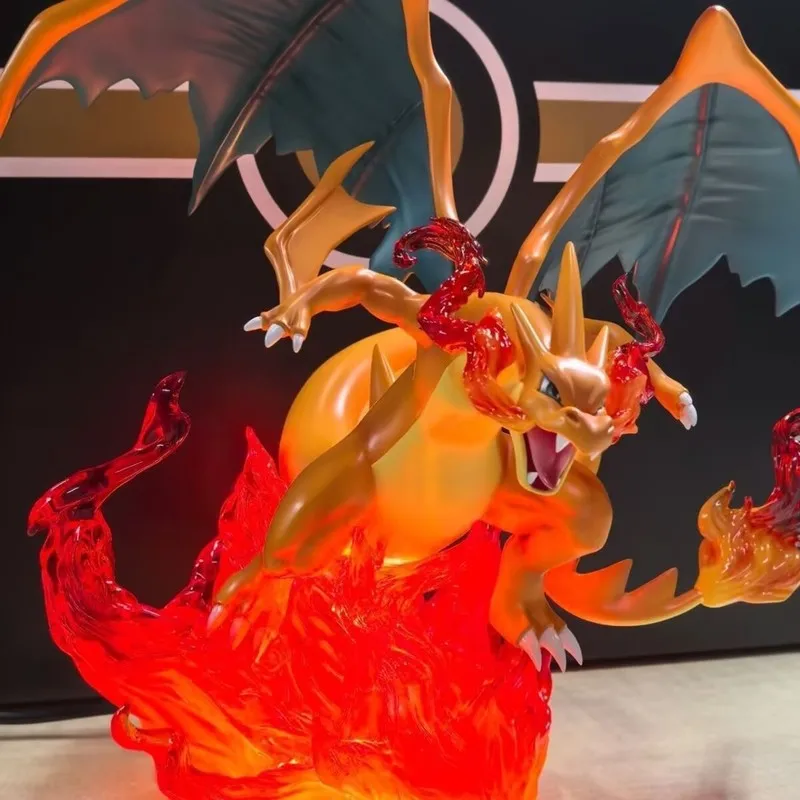 

Hot Selling Anime Peripherals With Luminous Base New Spray Dragon Model Figurine Ornament Color Box Children'S Birthday Gift