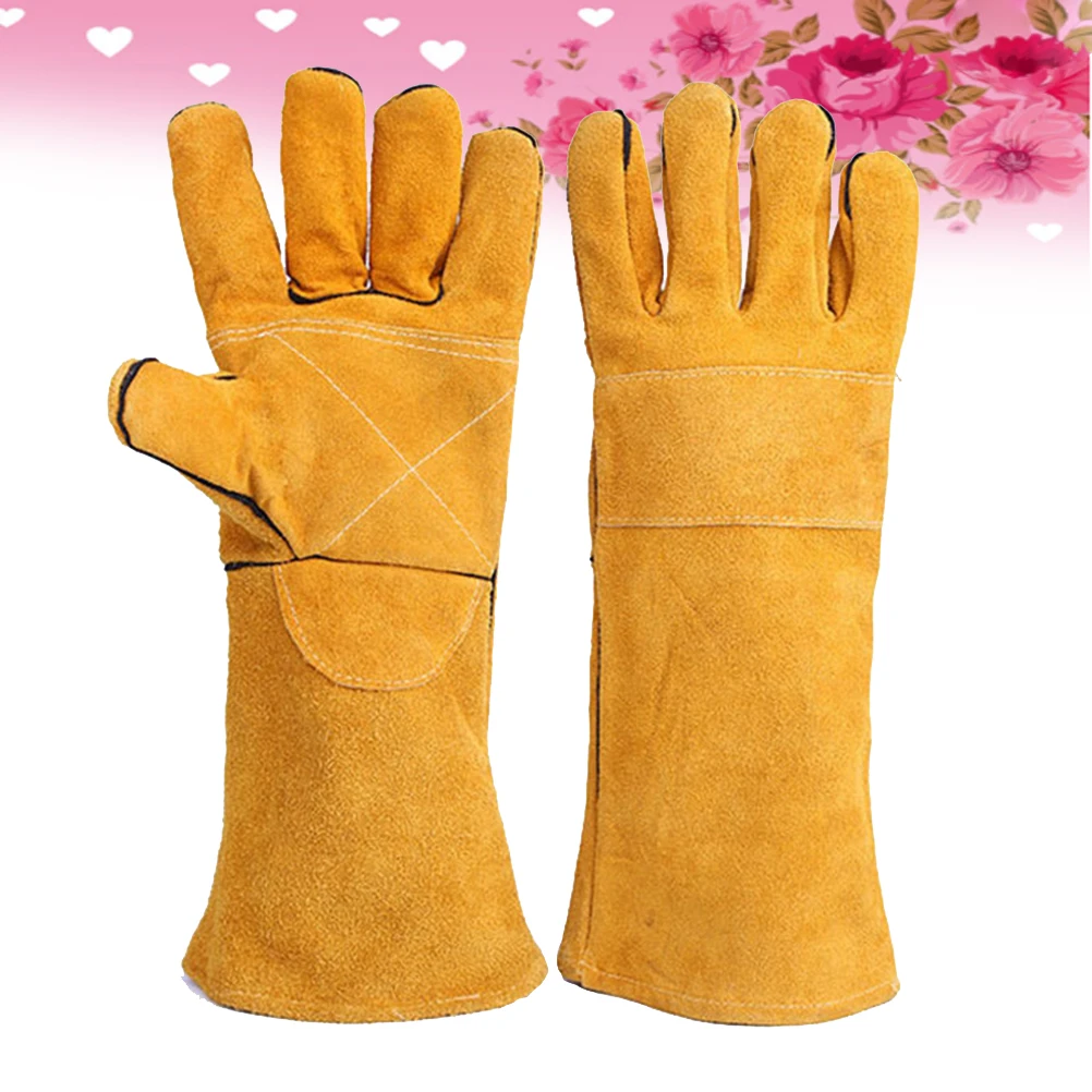 

Welding Gloves Long Sleeve High Temperature Resistance Fireproof Durable Heat Resistant Gloves For Cooking Outdoor
