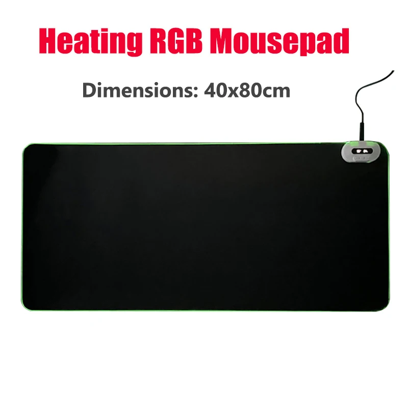 

Electric Heating RGB Mouse Pad Smart Temperature Control Computer Desk Heated Mat Table Warming Pad Keyboard Mousepad 40x80cm