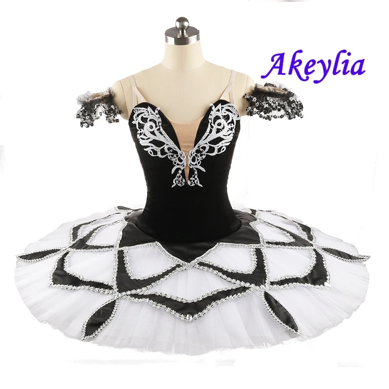 

Harlequinade Ballet Tutu Professional Girl competition black white Women Pancake tutu Ballet classical Costume Dress Droll 0172
