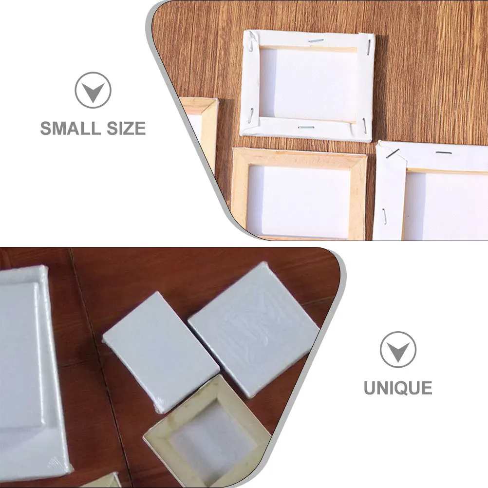 

5pcs Mini Oil Painting Frames Blank Square Canvas Boards For Diy Art Portable Wooden Painting Tools Household Gallery Wall Art