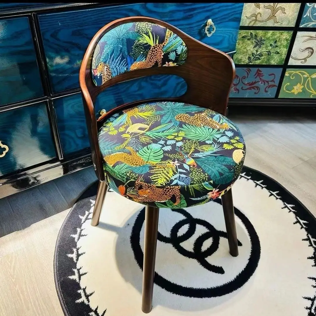 Solid wood home desk chair computer chair stool dresser stool makeup