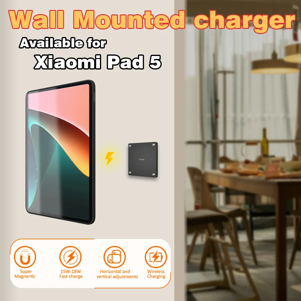 

Magnetic Wall Mount with Charging Case for xiaomi pad 5 Upgraded 18W Quick Charge Strong Magnets in-Wall emonita