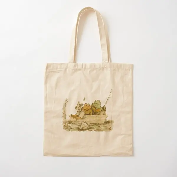 Bolso de lona Edo de algodón de rana y sapo, bolso de mano Unisex, bolso de tela para mujer, bolso de mano informal estampado a la moda para comestibles