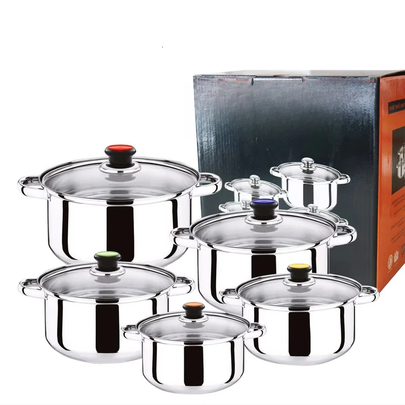 

Manufacturer wholesale stainless steel cookware pot set kitchen utensils 10pcs soup steamer casserole black color box