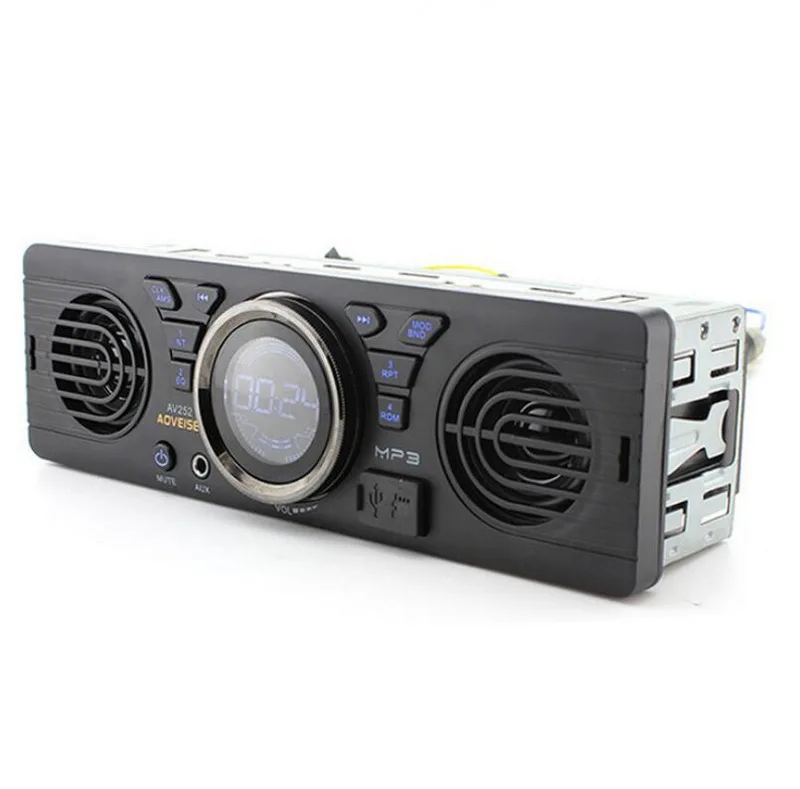 AV252B 12V Vehicle Bluetooth Audio Player 2.1 Channel Built-in Speaker Subwoofer FM Stereo Radio MP3 WMA USB TF Playback