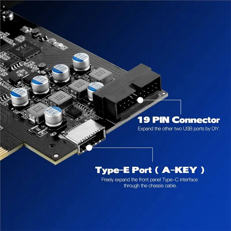 USB Expansion Card,With Internal Type E And 19 Pin USB Header, 10Gbps PCIE PCI Express Adapter Card For Desktop PC
