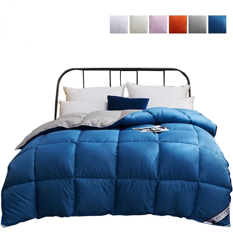 Home Comforter Winter Quilted Blanket Goose Down Duvet Quilt 100% Cotton Cover King Queen Blanket Size Twin Stitch Одеяло 이불 이불