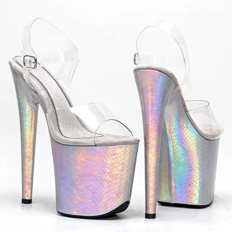 Leecabe 20cm/ 8inches PVC upper sandals lady fashion party platform high heel pole dance shoes