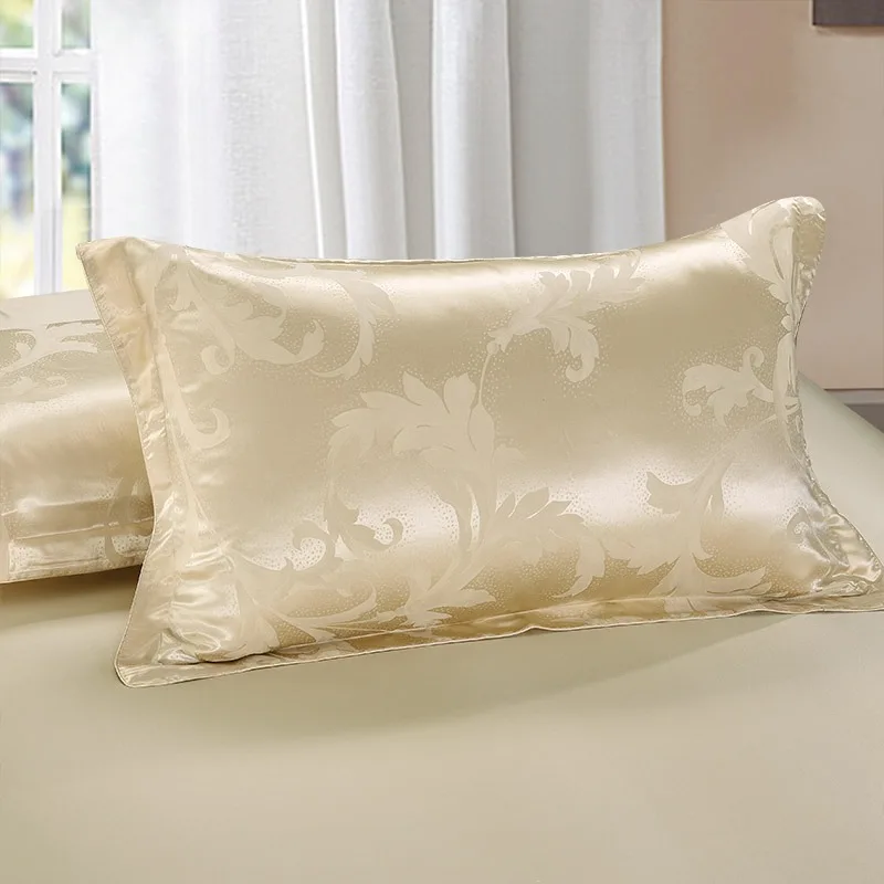 Silk four-piece set Double-sided 100% mulberry silk four-piece set Jacquard light luxury silk bedding
