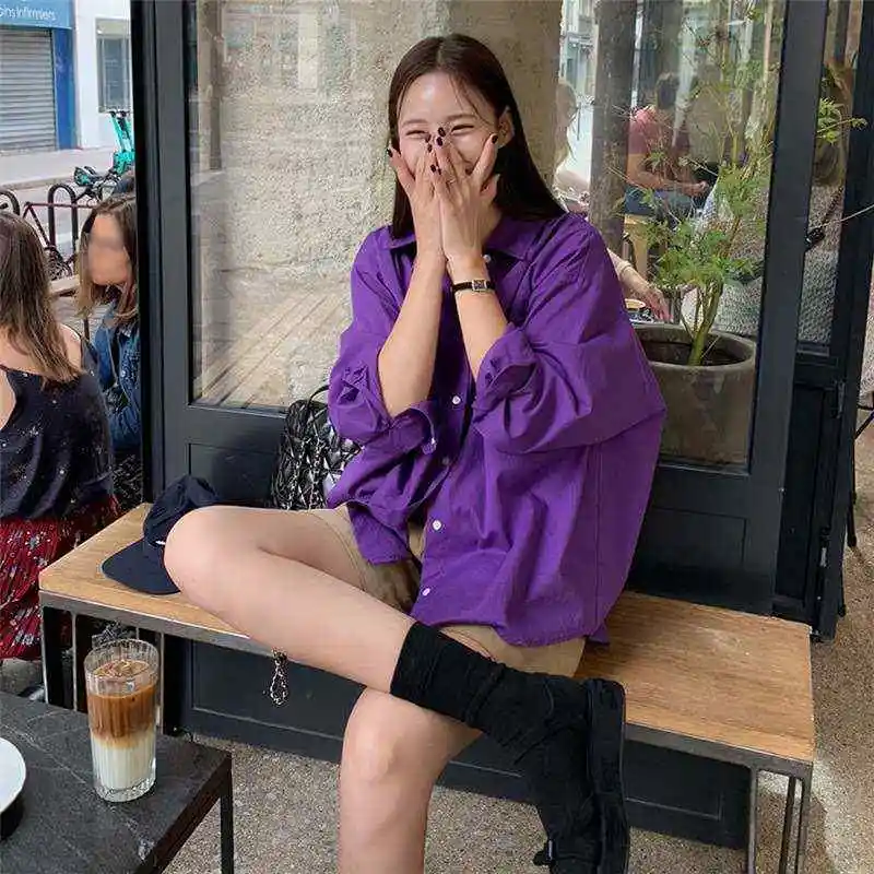 

Summer Thin Cotton Long Sve irt Women Casual Sle Knot Front Open Cardigan Warmth Leisure Lazy Wind Loose Fit