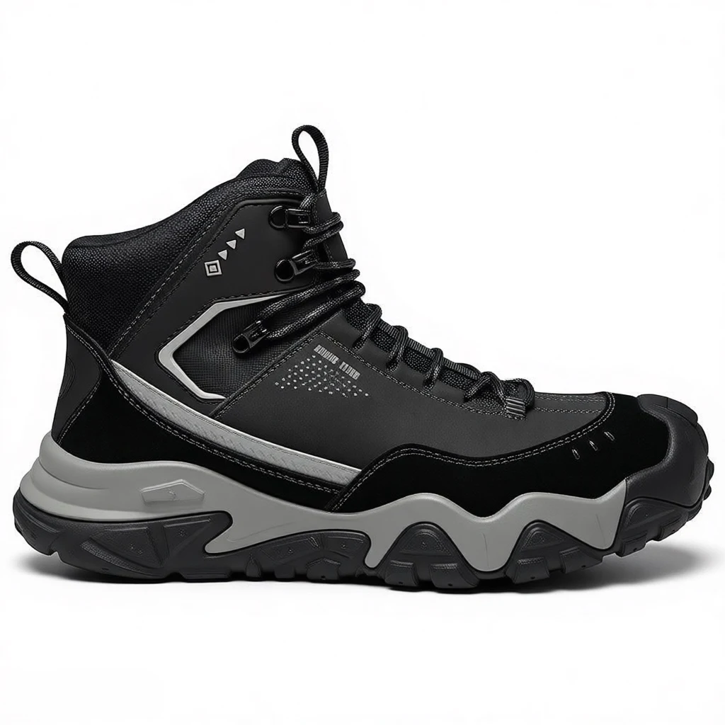 Trendy High Top Hiking Shoes Men Luxury Climbing Commuter Sneakers Outdoor Sports Walking Plush Snow Boots Velvet Size 46 45