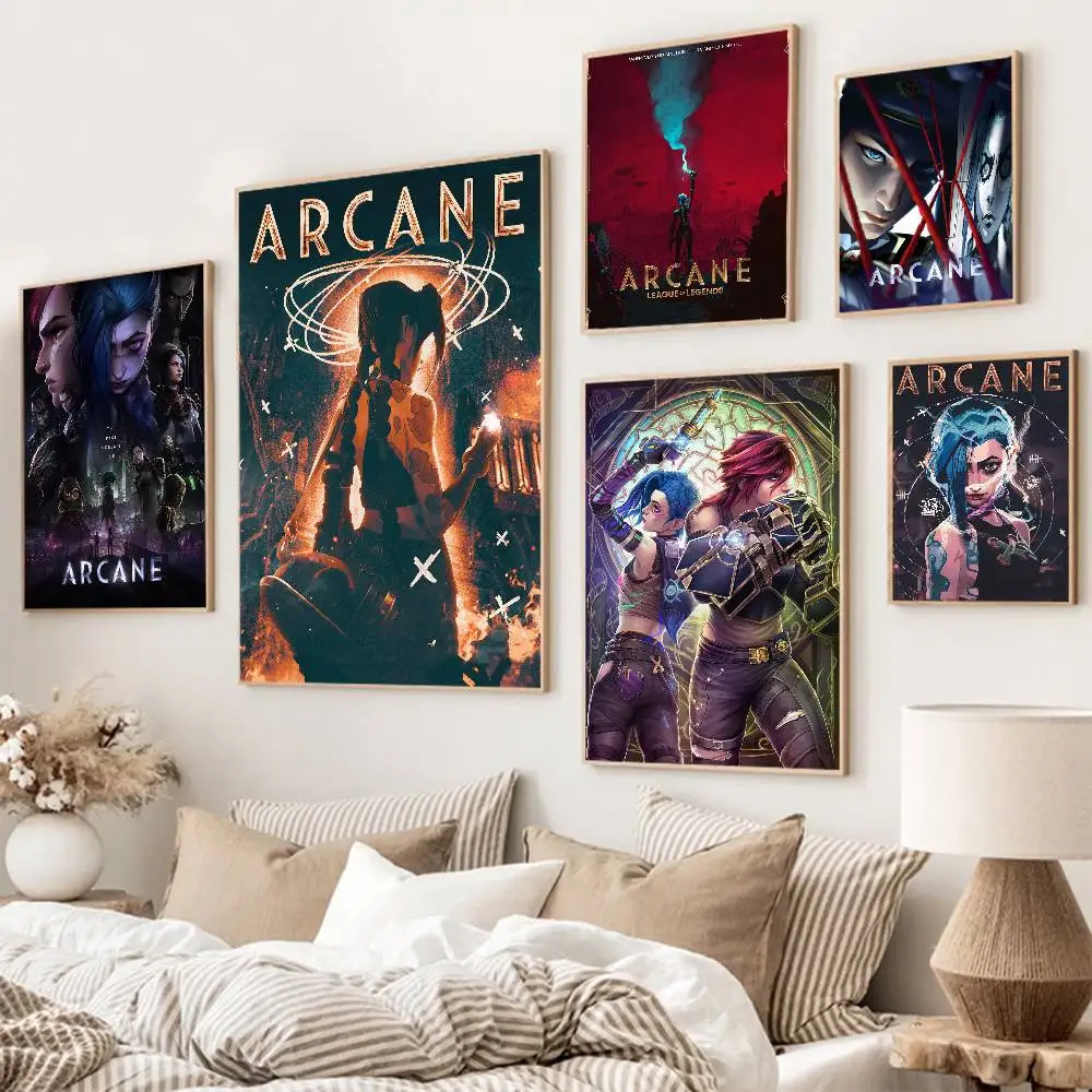Arcane Seizoen 2 Jinx VI Graffiti Classic Vintage Posters HD Quality Wall Art Retro Posters For Home Room Wall Decor