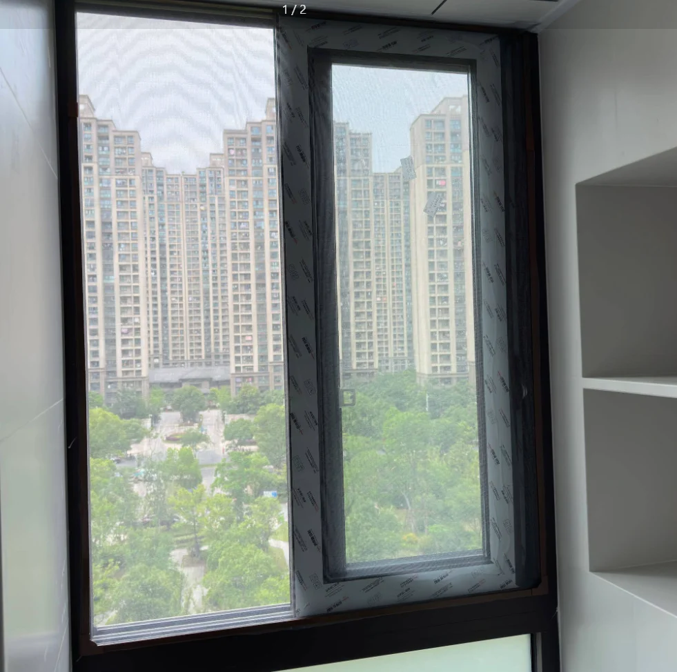 Adjustable Magnetic Window Screen Self-Adhesive Removable Invisible Mosquito Net with Groove Design Durable Mesh Options
