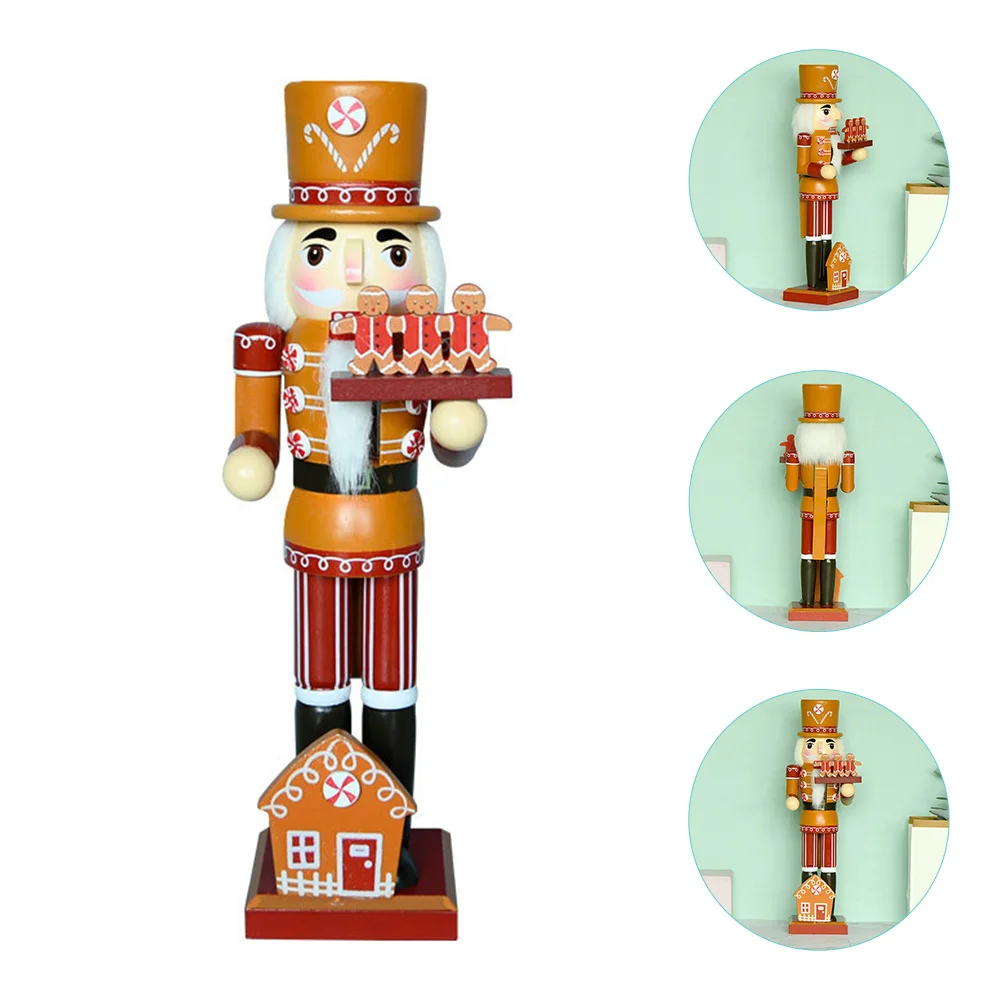 

Creative Wooden Nutcracker Figures Decor Gingerbread Man Chef Figure Home Christmas Ornament Wood Chef Nutcracker Unique Living