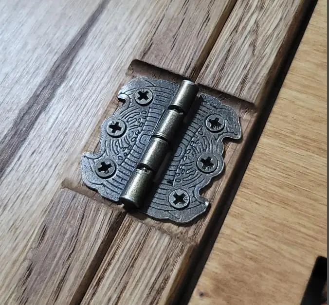 

100Pcs Antique Bronze/Gold Cabinet Hinges with Screws for Jewelry Box Drawer Cupboard Furniture Small Old Fashion Style
