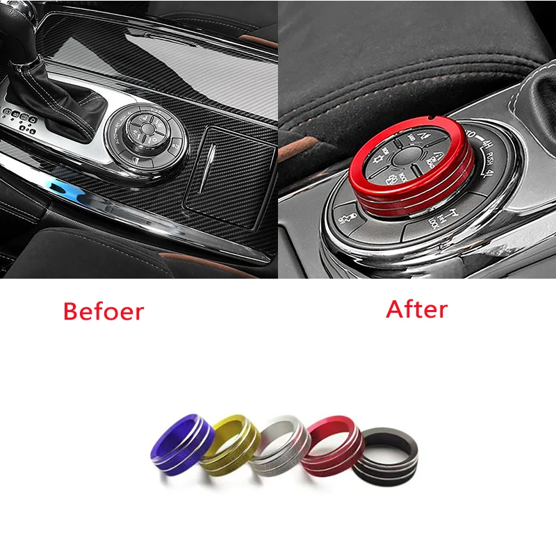 For Nissan Patrol Y62 4WD Control Knob Trim Aluminum Alloy Patrol V8 Transfer Case Knob Protective Ring Original Car Mold