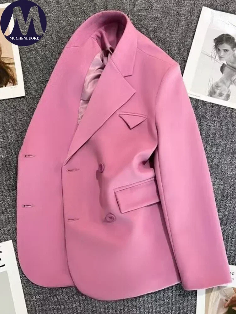 Women's Korean Fashion Long Sleeve Blazer Spring Autumn Casual Loose Office Coat Versatile Street Trend Blazer for Women