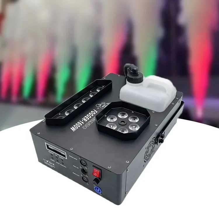 Stage effect DMX 1600W led vertical smoke machine with LCD display upside down fogger for nightclub party show