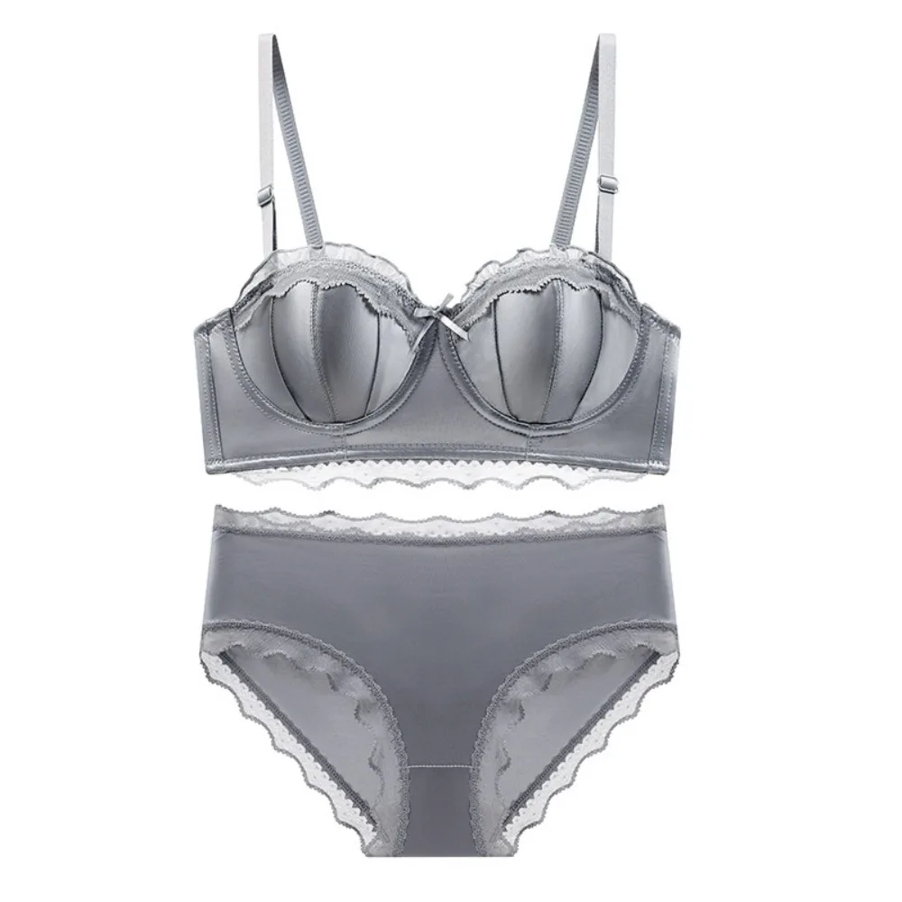 Ensemble soutien-gorge sans bretelles sans armature coupe oreille lapin petit buste push up maintien côté anti affaissement S-XL