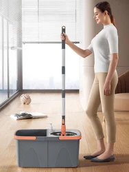 Separate Double Bucket Rotating Mop Set For Both Dry And Wet Use New With Bucket Household Mop 360 Rotating Mop House Cleaning