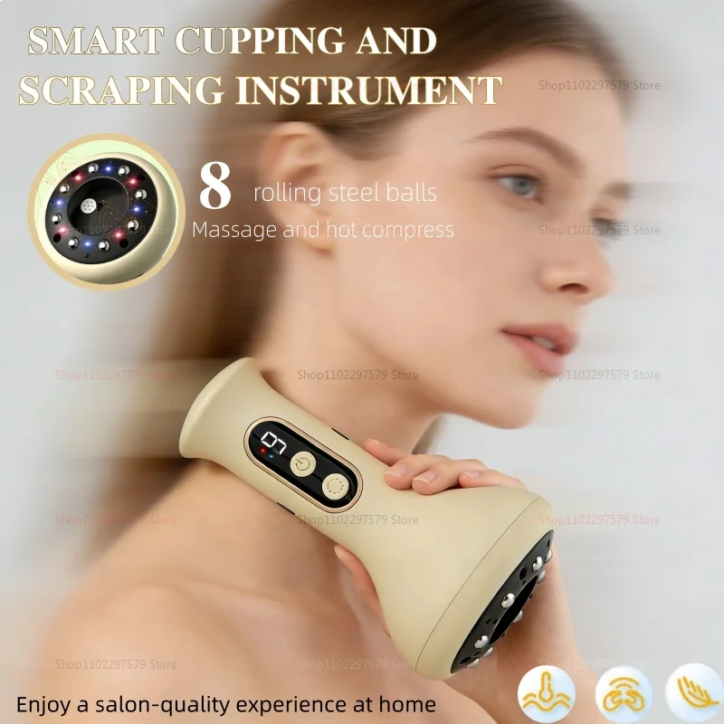 

Интеллектуальный массажный ролик с подогревом для живота и всего тела, электрический массажер с присосками, портативный