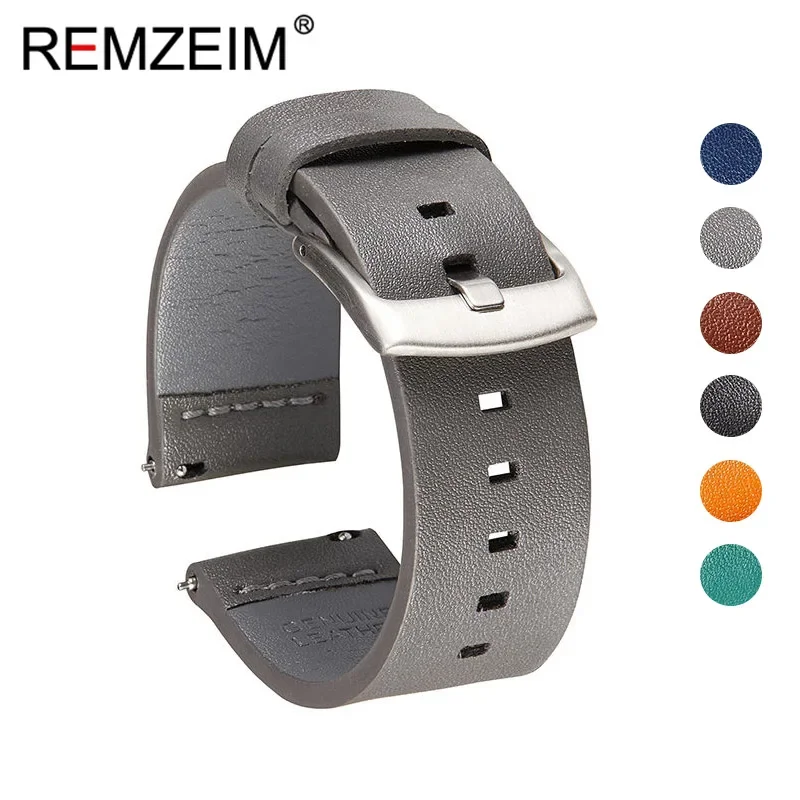 Genuine Leather Watch band Strap for Samsung Galaxy Watch 42 46mm Gear S3 Sport WatchBand Quick Release 18 20 22 24mm Gray