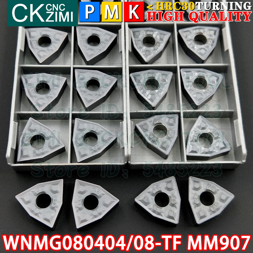 WNMG080404-TF MM907 WNMG080408-TF MM907 كربيد الخارجية تحول إدراج أدوات WNMG0804 WNMG 0804 CNC مخرطة معدنية أدوات تقطيع