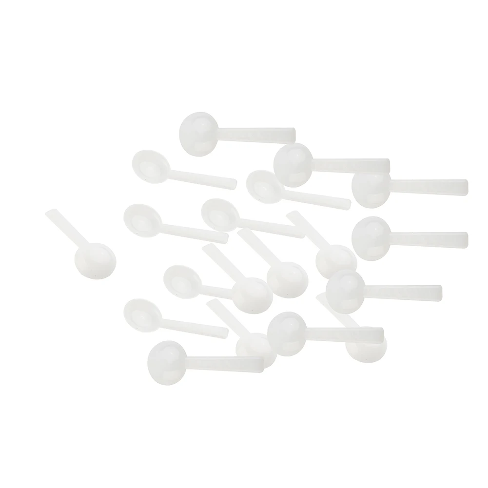 100 Pcs 1g 1ml Measuring Spoon Plastic White Gram Baking Medicine Powder PP Plastic Total Length 55mm DIY Supplies