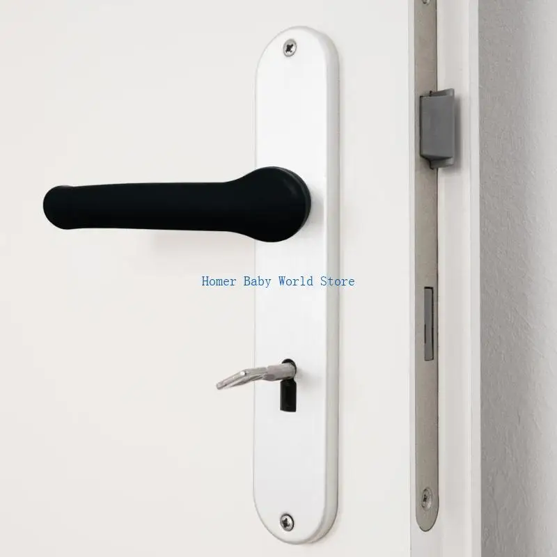 حزمة B2QD مكونة من قطعتين من غطاء حماية من السيليكون لمقبض الباب لسلامة الأطفال والوقاية من الكهرباء الساكنة في المنازل #2