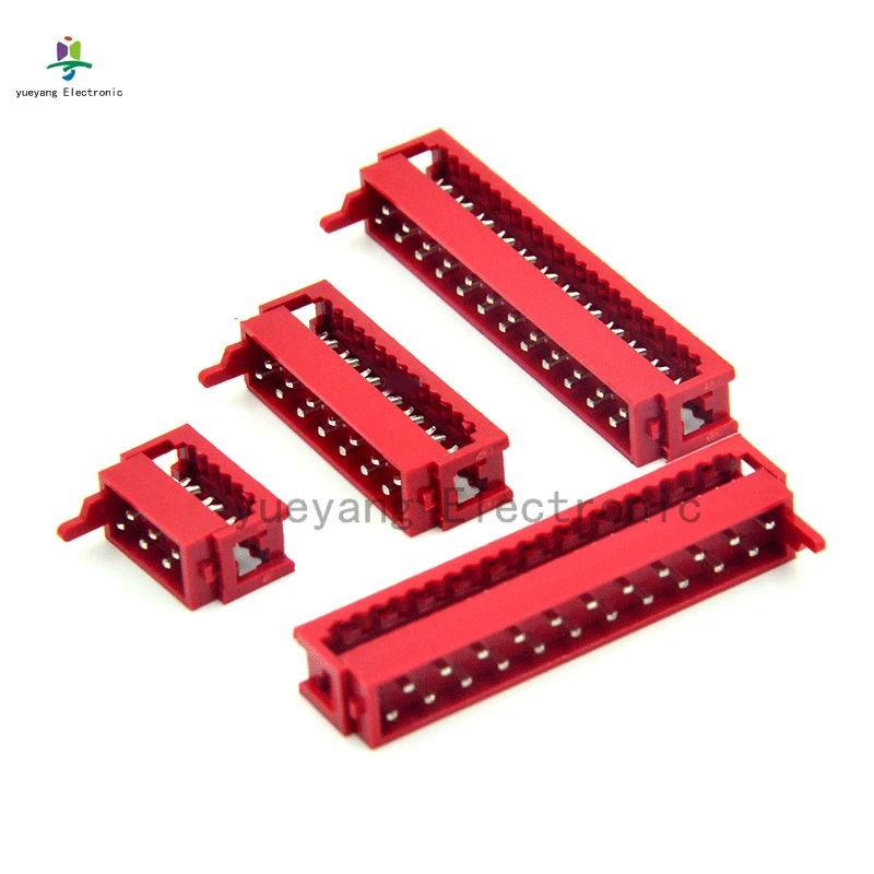 100Pcs Micro match Red IDC connector 2.54mm Wire to Board Micro Match IDC 4P 6P 8P 10P 12P 14P 16P 20P 24P 26P