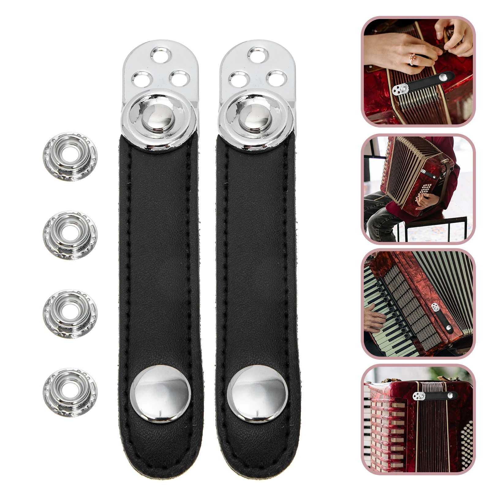 

1 set Metal Connector Buckle Strap For Accordion Durable Lightweight Bellows Belt Accessory Universal Fit Instrument Replacement