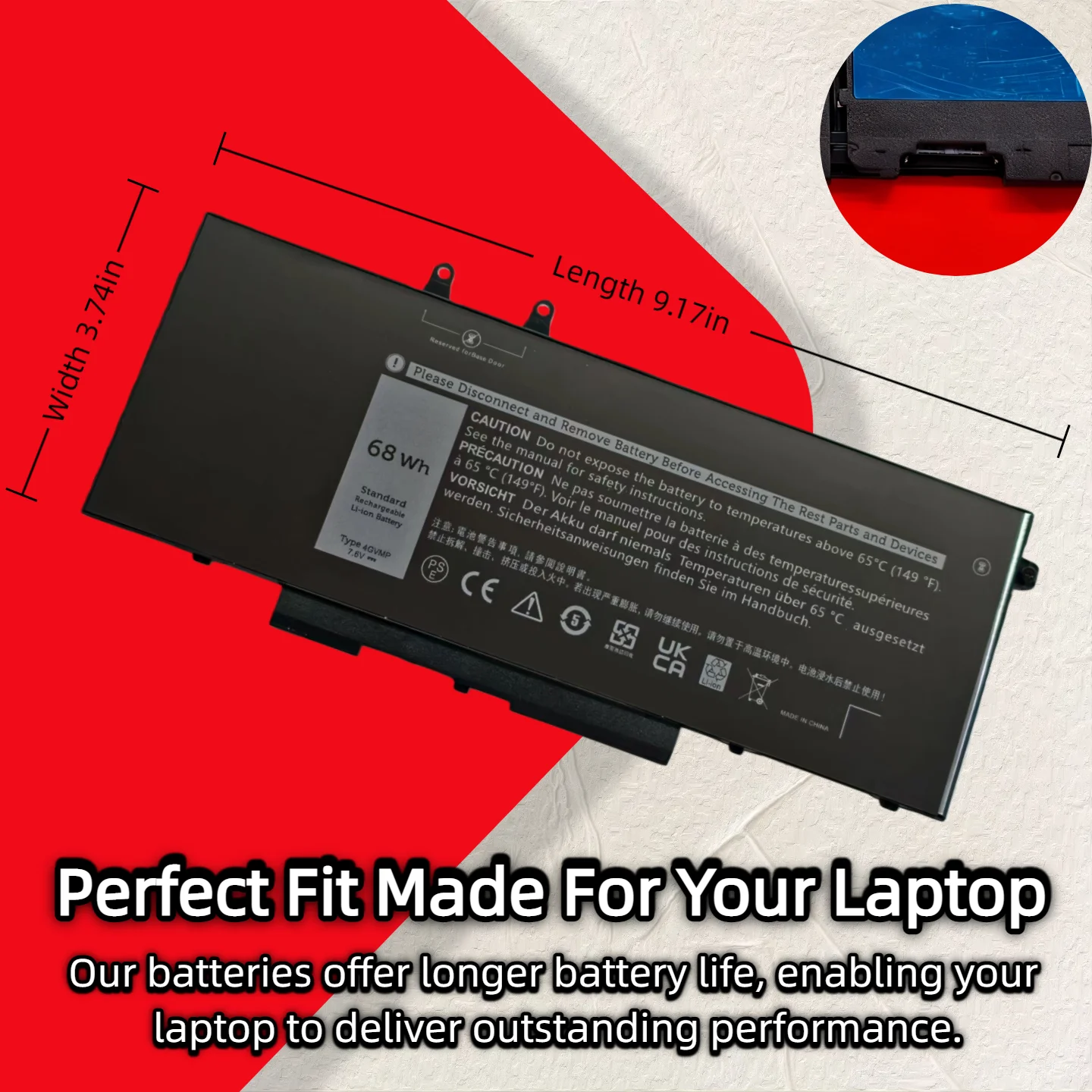 الجملة والتجزئة ❗ ❗ ❗   بطارية 4GVMP لأجهزة Dell Latitude 5400 5500 Precision 3540 Inspiron 7590 7791 2-in-1 P84F P42E R8D7N