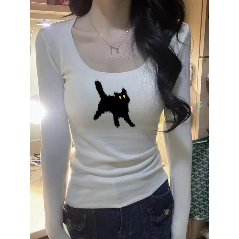 Doppelseitiges Fce Warm Base irt Damen Long Sve ort T-Shirt Abnehmen Schmeichelhaft Brued Korean Sle Commute Faion