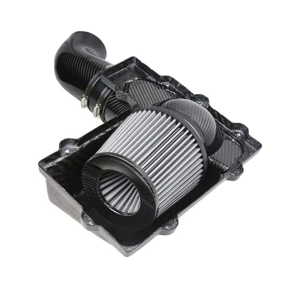 

For VW Golf Mk7 R EA888 1.8t 2.0t Black 4 Inch Air Induction Intake Kit Twill Weave Carbon Fiber Cold Air Intake System