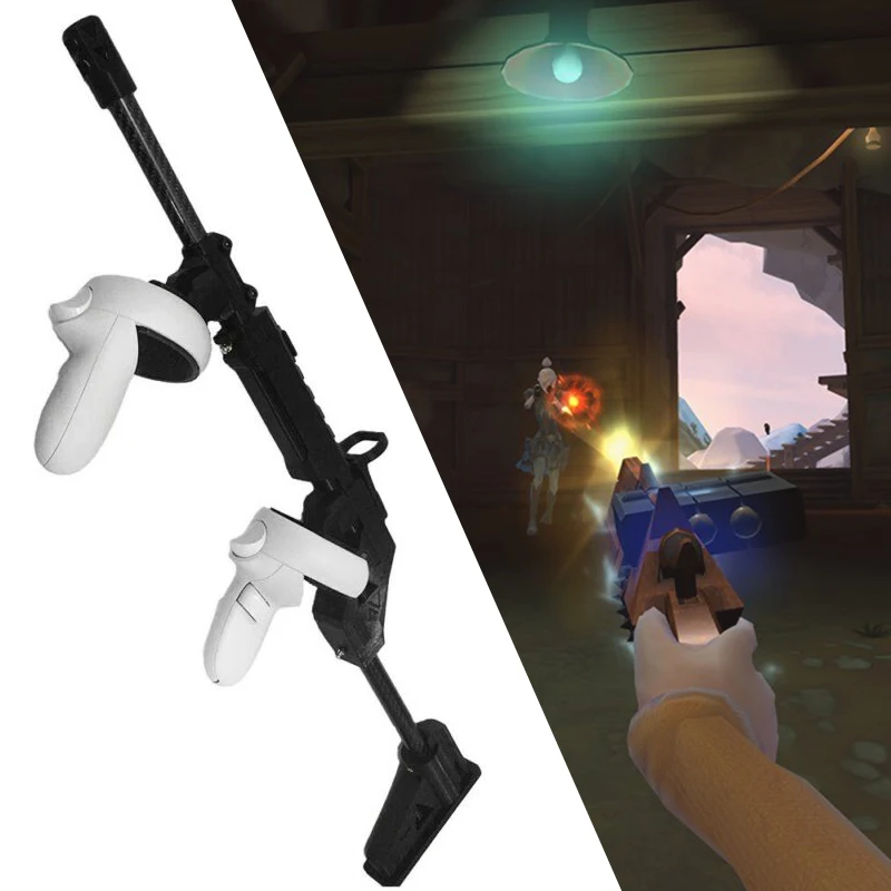 Für oculus quest2 gun stock magnetisch stabiler pistolen halter stehen virtuelle realität für quest2 vr schieß pistolen griff mit riemen