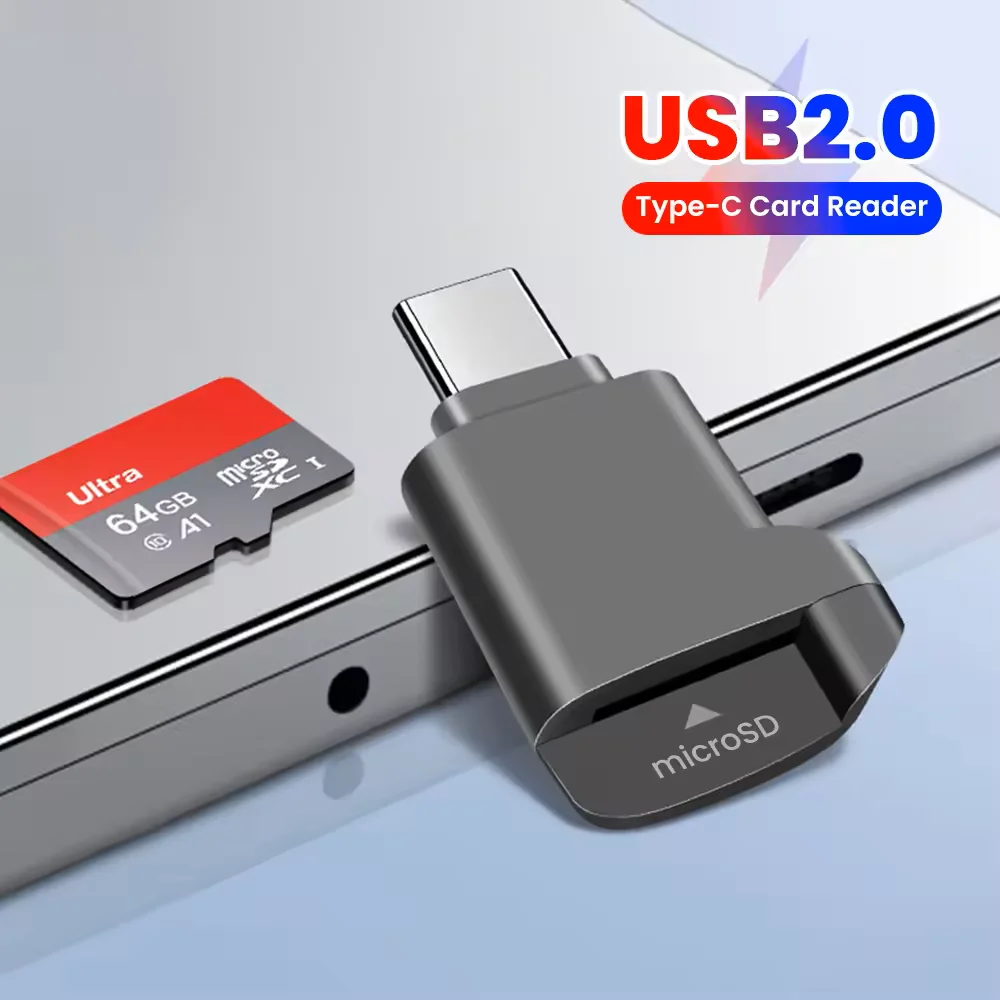 

Type-C 2.0 Card Reader TF Mini Car Memory Card Reader For iPhone 17 16 15 USB C 2.0 CardReader to Micro TF