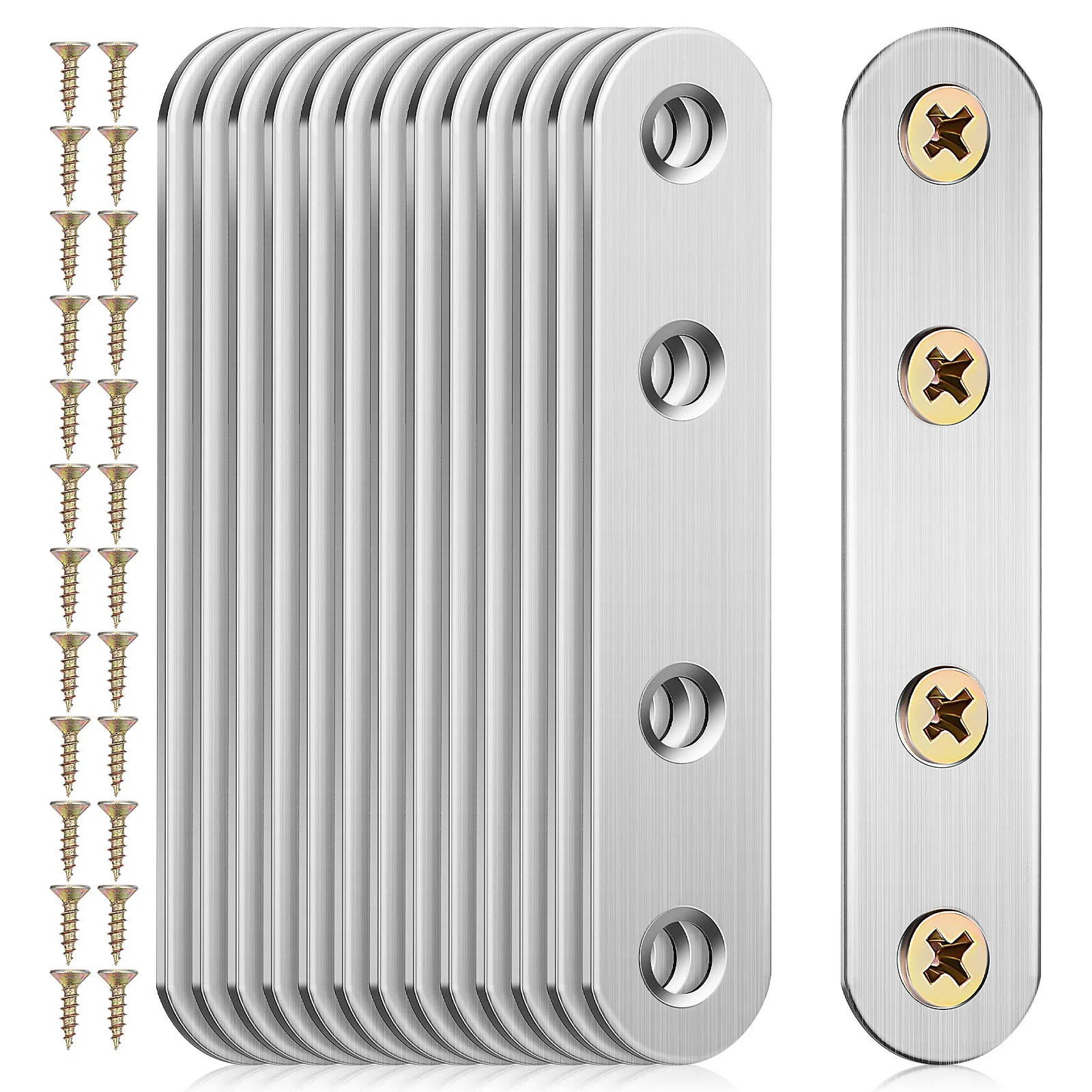 14 قطعة لوحة معدنية مع ثقوب أقواس من الفولاذ المقاوم للصدأ لثبات الأثاث وثبات دعامة زاوية مستقيمة #2