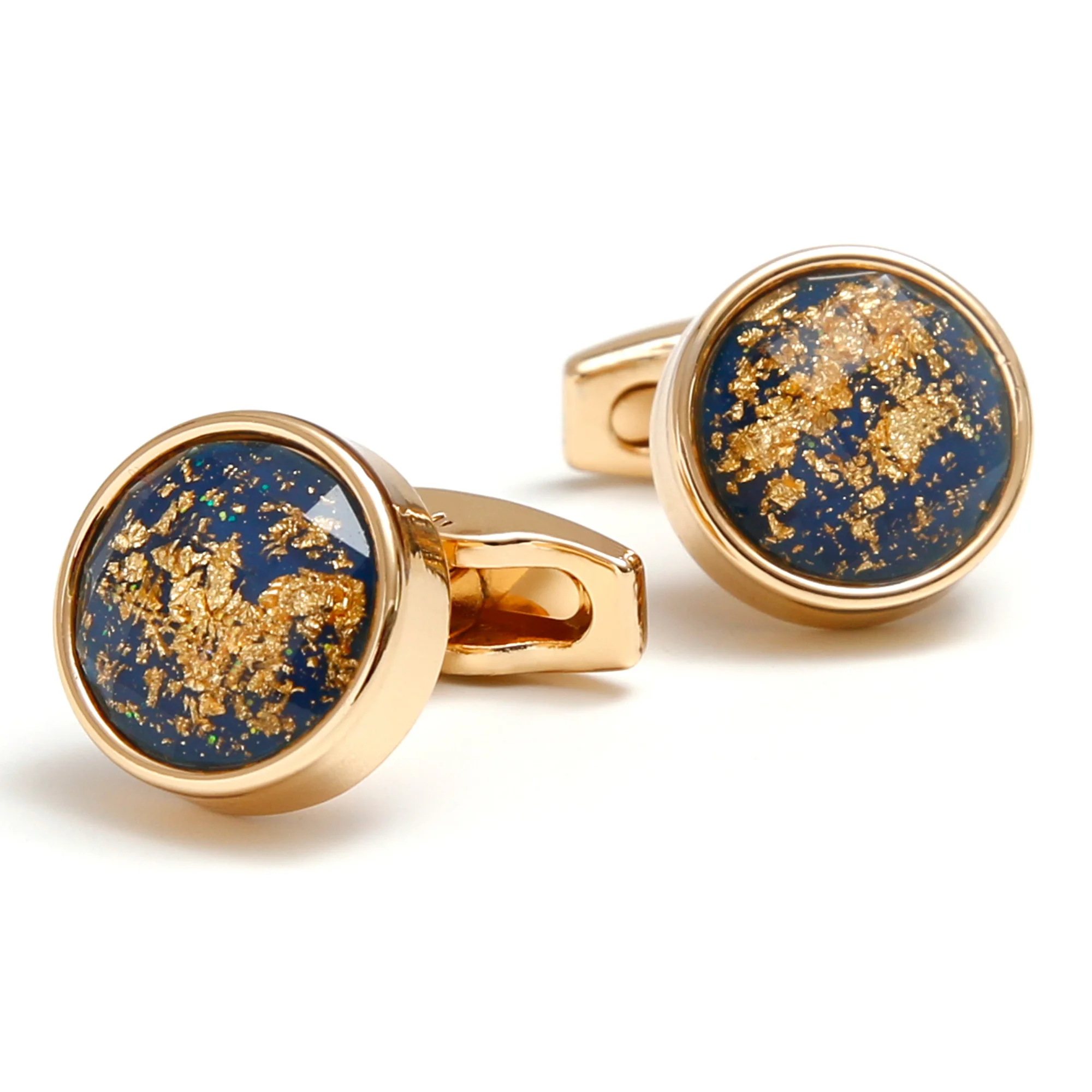 TOMYE Cufflinks Gold for Men, Luxury Star Crystal Dress Shirt Cuff Links, Formal Business Gift Jewelry for Dad Husband Groom