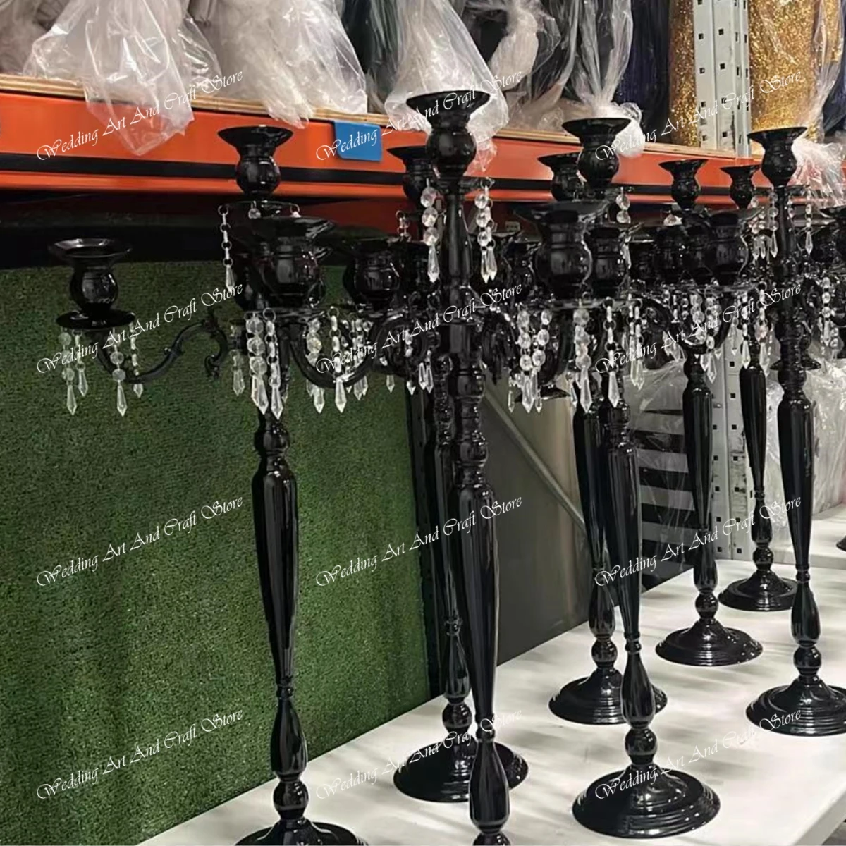 10pcs)No top cup)Black Candle Holder Candelabra 5 Arms Metal Candle Candlestick decorative Candelabra Table Centerpieces Wedding