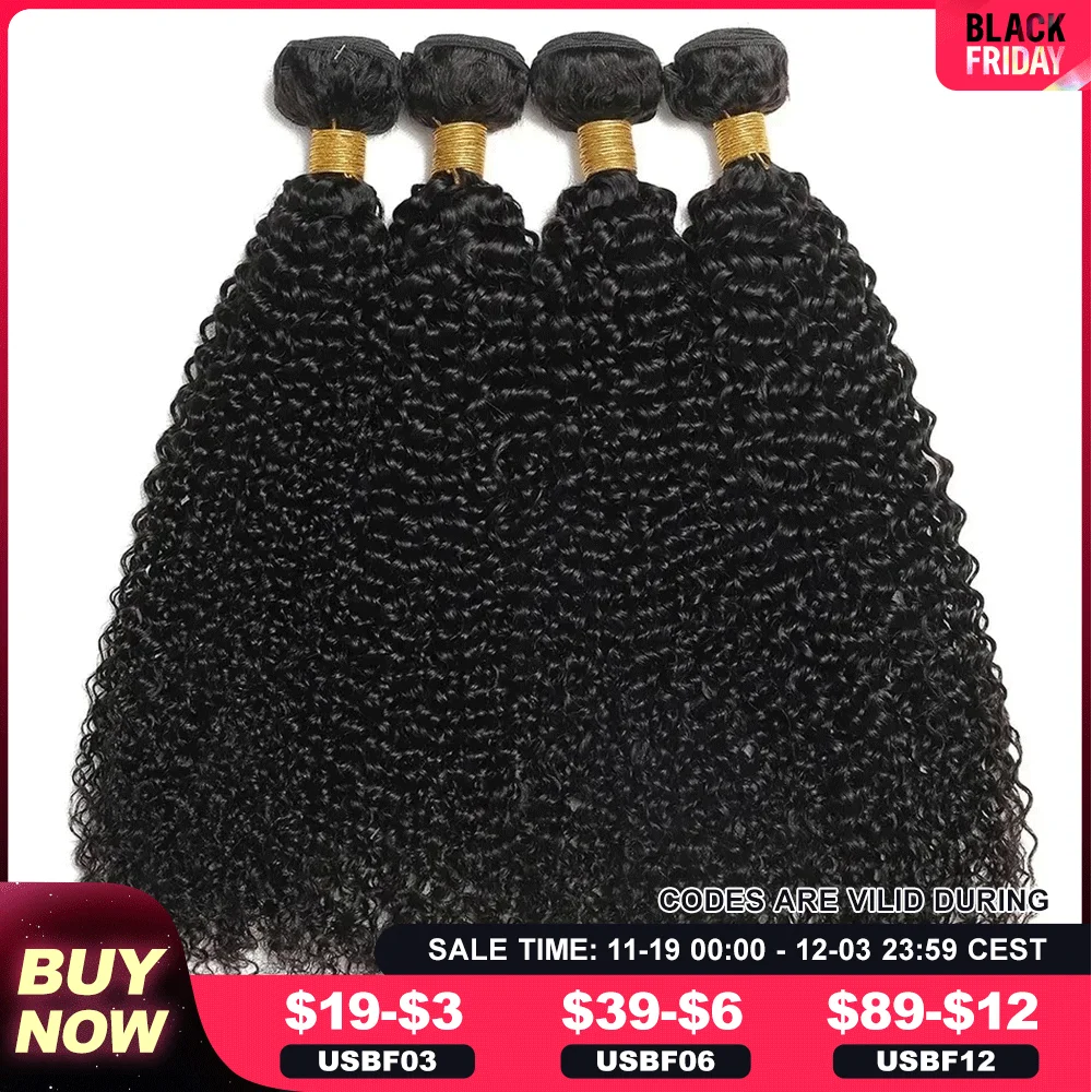 Mongolian extensões de cabelo humano, Afro Kinky Curly Bundles, 100% não transformados, Virgin Weave Cabelo Humano, Jerry Curl, 1 pc, 3 pcs, 4pcs