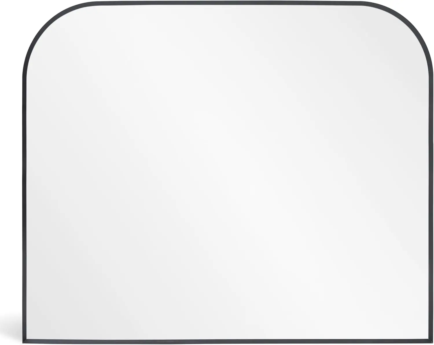 

Modern Large Wall Mirror, Modern Mantel Minimalist Home Decor, Brushed Black Metal Framed Arched Mirror for Living Room, Bedroom