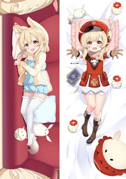 60x180cm Anime Dakimakura Game Genshin Impact Klee Cosplay Pillow Case Fullbody Hugging Pillowcase Peachskin Long Cushion Cover