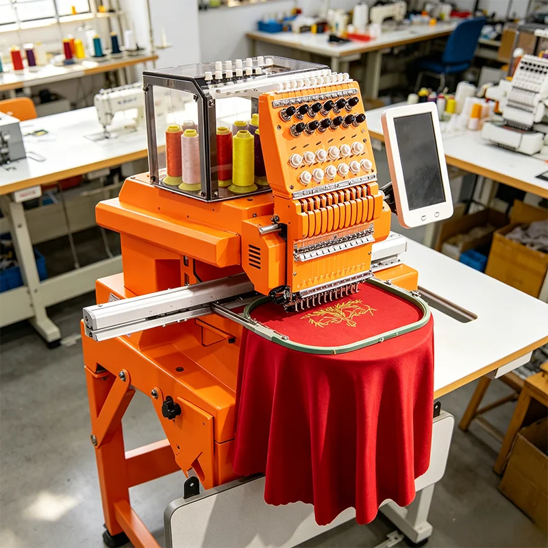 Multi-Needle 6-Head Embroidery Quilting Stitching Monogrammer Large Hoop Color LCD for Caps Bags Denim