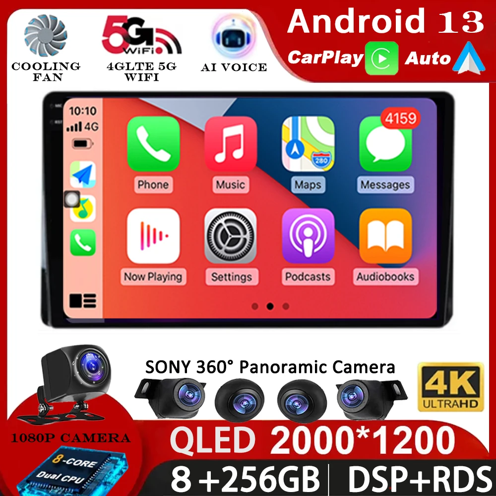 

Android 13 Carplay Auto For Toyota Highlander Kluger 2021 2022 Car Radio Multimedia Video Player Navigation GPS 360 Camera WIFI